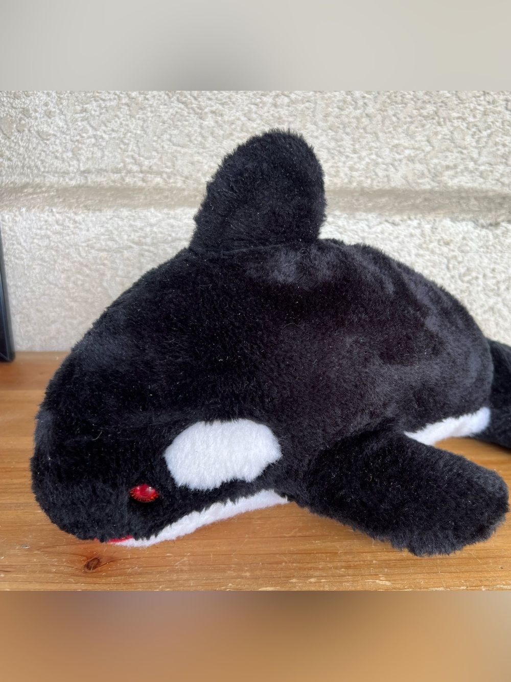 Vintage 1980 SeaWorld Orca Plush - Black & White Whale Toy with tags